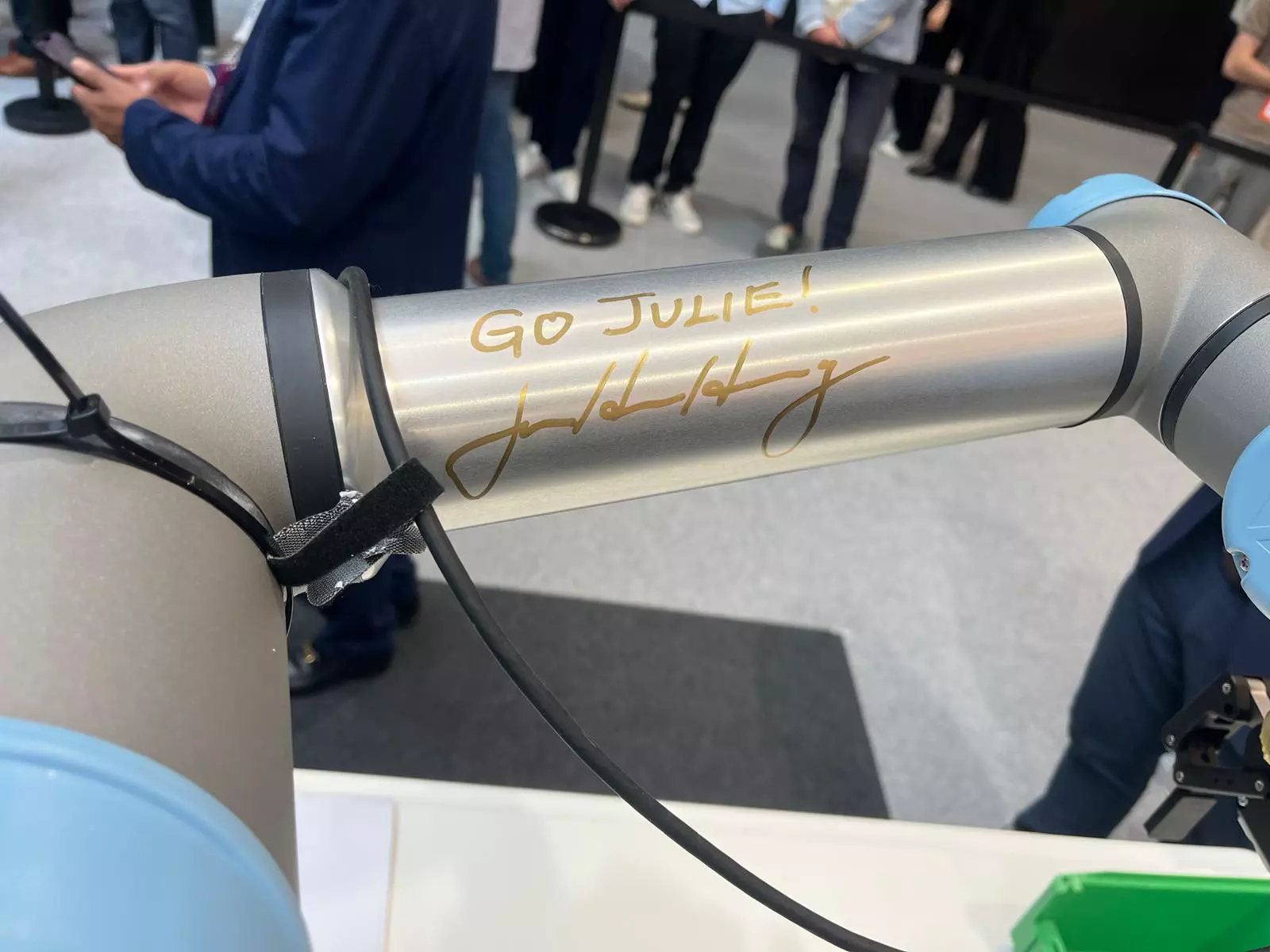 The robot, now with an autograph